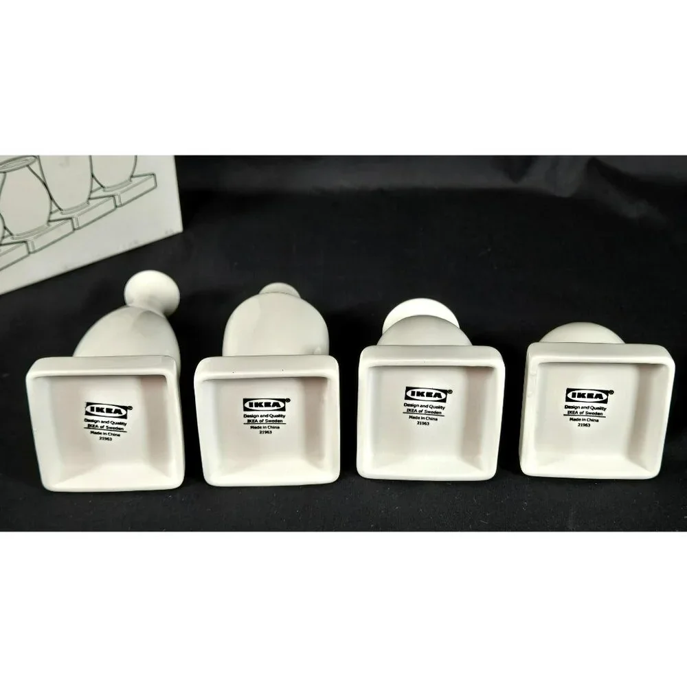 IKEA KRINGGA Modernist Ceramic Vases Set of 4 White New Boxed Pottery Sculptural